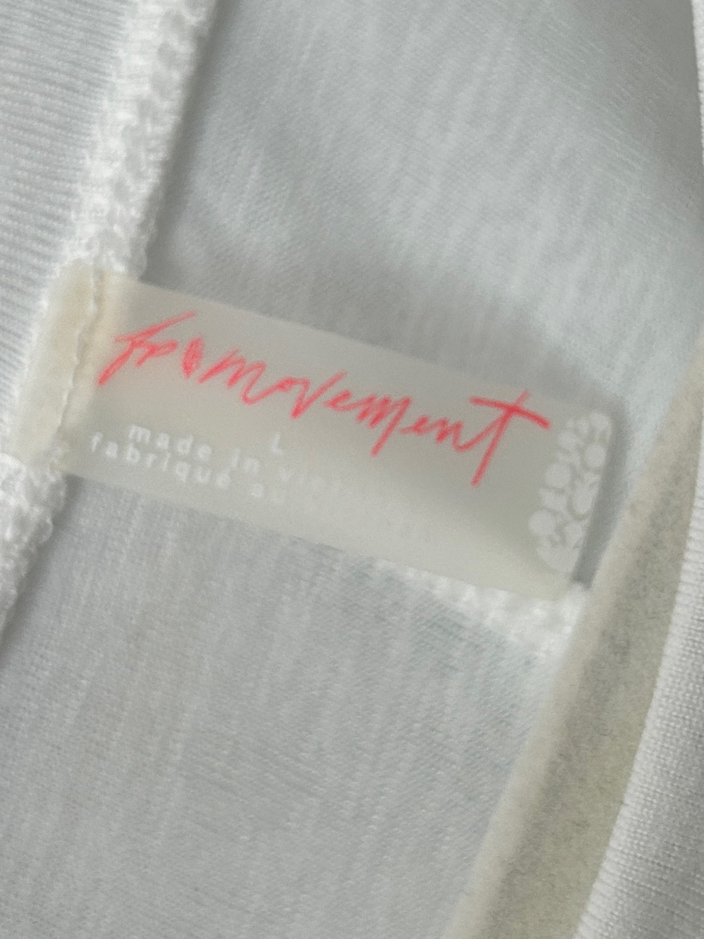 Free People Movement Tempo short sleeve tee white sheer L - Picture 8 of 8